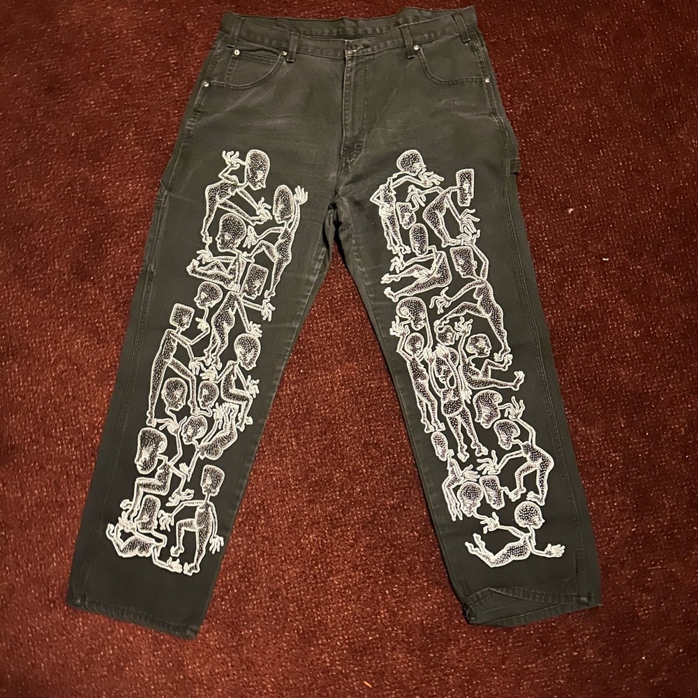 Black Graphic Men Jeans